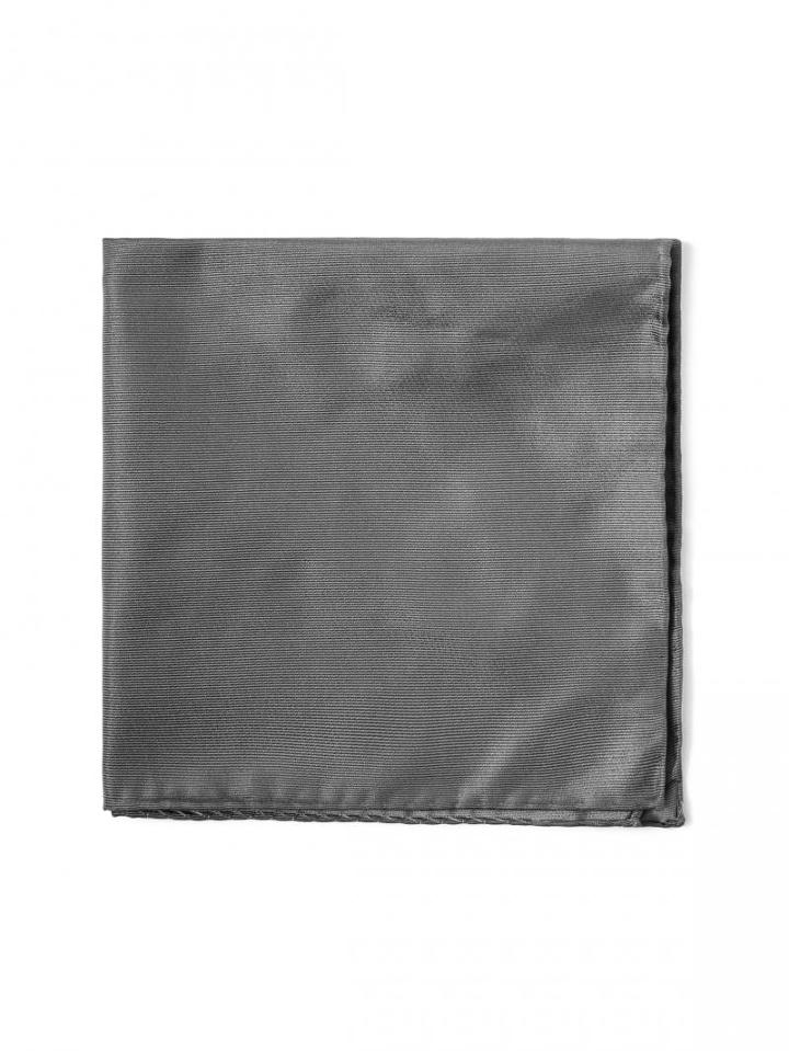 Frank + Oak Classic Silk Pocket Square In Charcoal