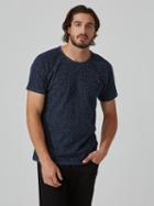 Frank + Oak Flecked Cotton-terry-blend T-shirt In Navy
