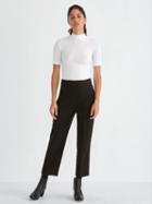 Frank + Oak Ribbed Mockneck Cotton-blend Top In Bright White