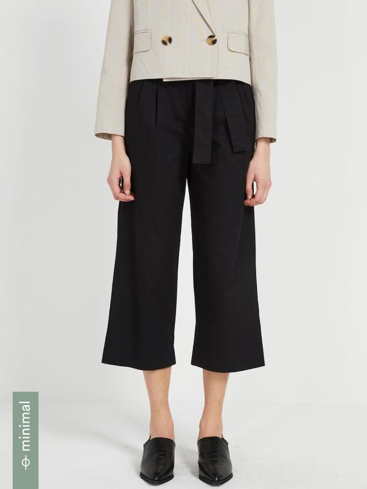 Frank + Oak Good Cotton Super High-waisted Belted Pants - True Black