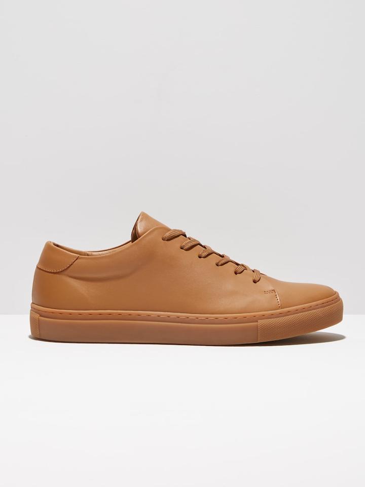 Frank + Oak Park Leather Low-top Sneakers In Tan