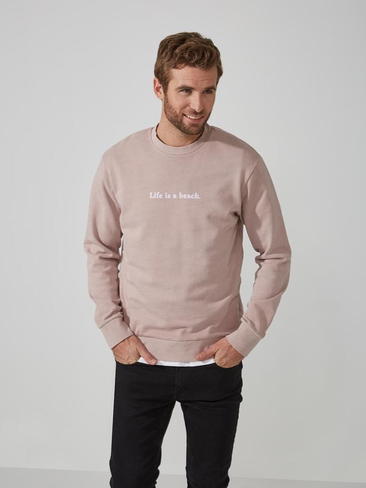 Frank + Oak Beach Life Drop-shoulder Sweatshirt In Antique Pink