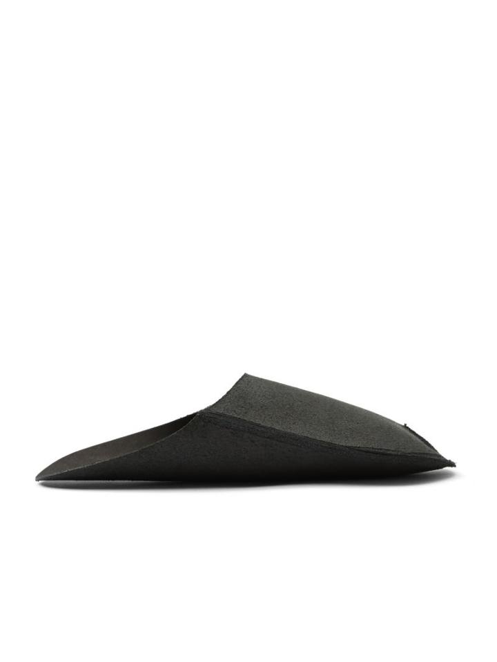 Frank + Oak Cp Slippers Leather Slipper In Black
