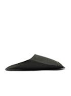 Frank + Oak Cp Slippers Leather Slipper In Black
