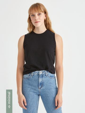 Frank + Oak Organic Cotton Muscle Tank In True Black