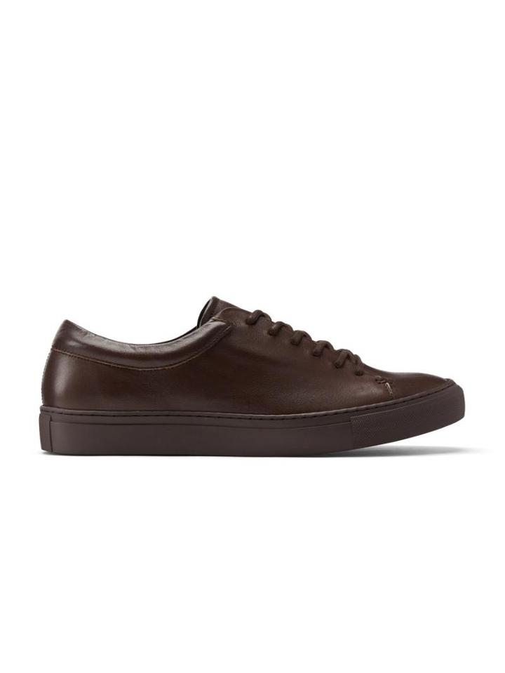 Frank + Oak Park Leather Low-top Sneakers In Brown