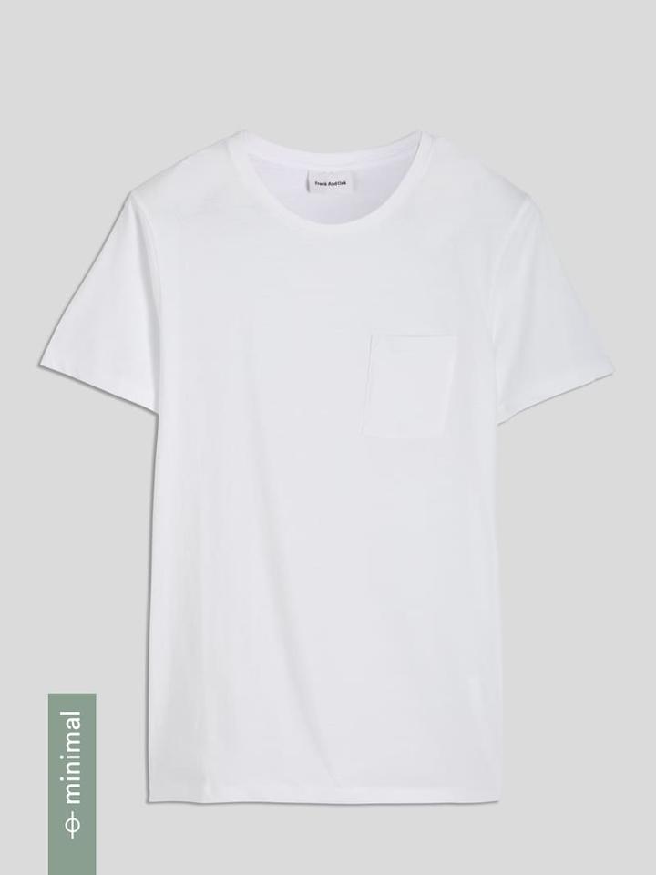 Frank + Oak Organic Cotton Pocket T-shirt In White