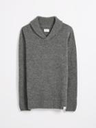 Frank + Oak The Nordique Multi-yarn Shawl Pullover Sweater - Grey Heather