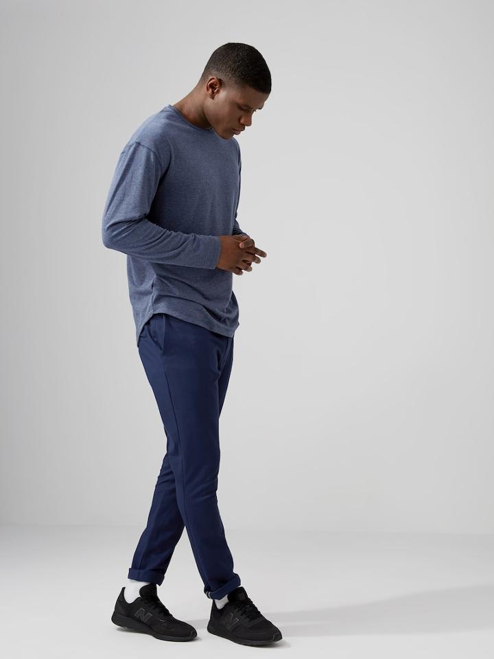 Frank + Oak Sc Drirelease&reg; Long-sleeve T-shirt In Washed Blue