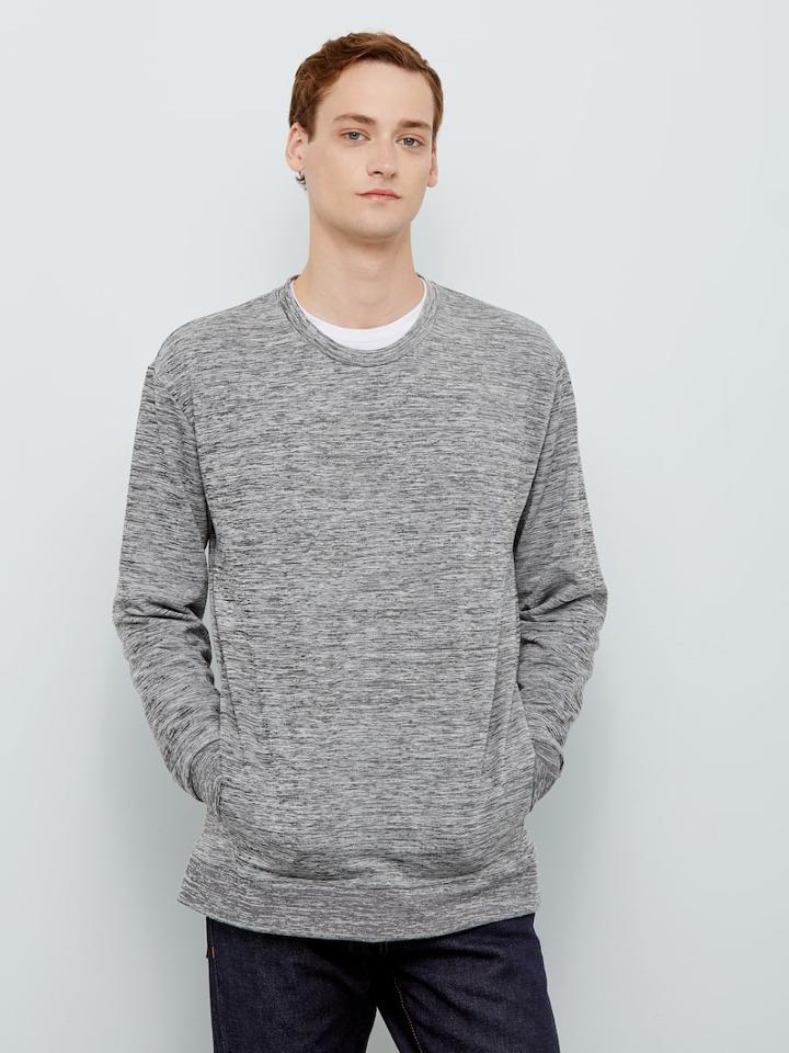 Frank + Oak State Concepts Drirelease Butter Knit French Terry Crewneck In Grey