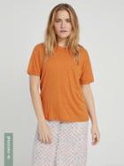 Frank + Oak Boxy Linen And Tencellyocell Tee In Rustic Orange