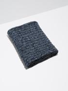Frank + Oak 2-tone Wool-bend Knit Scarf In Indigo