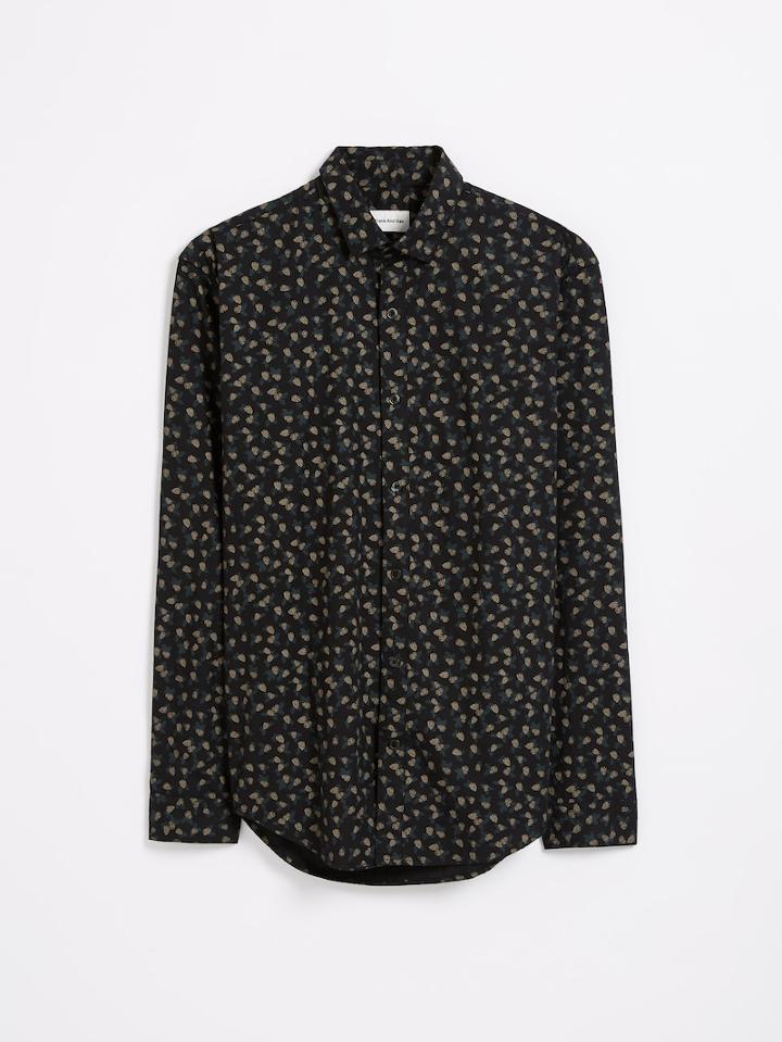 Frank + Oak Pine Cone Printed Poplin Shirt - Black