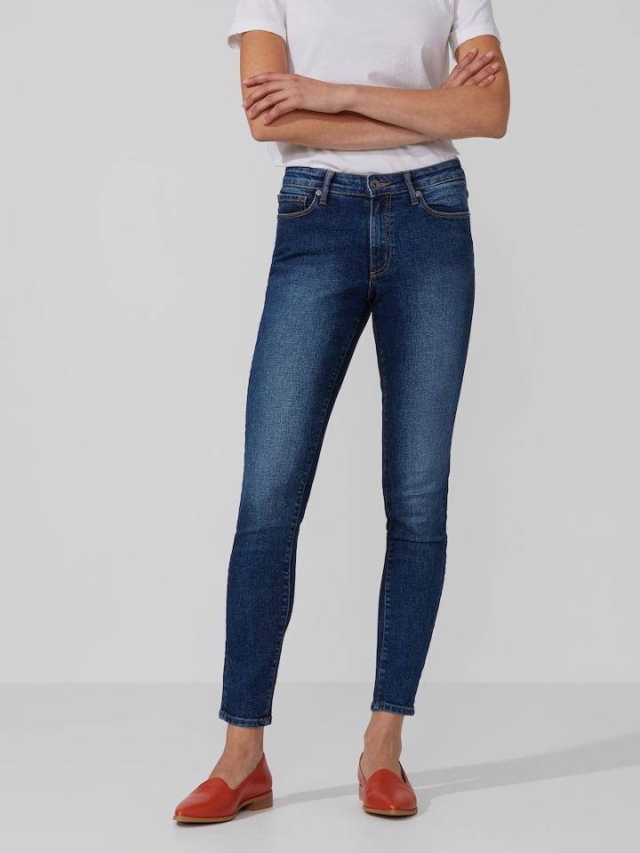 Frank + Oak The Debbie Hi-waist Skinny-stretch Jean In Dark Blue