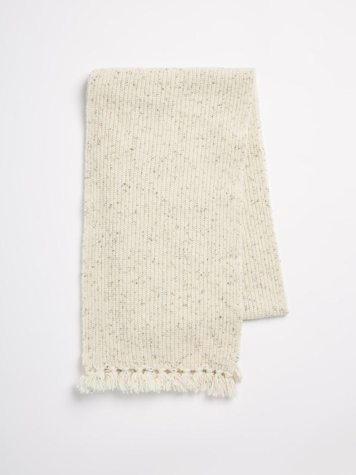 Frank + Oak Donegal Wool Knit Scarf - Off White