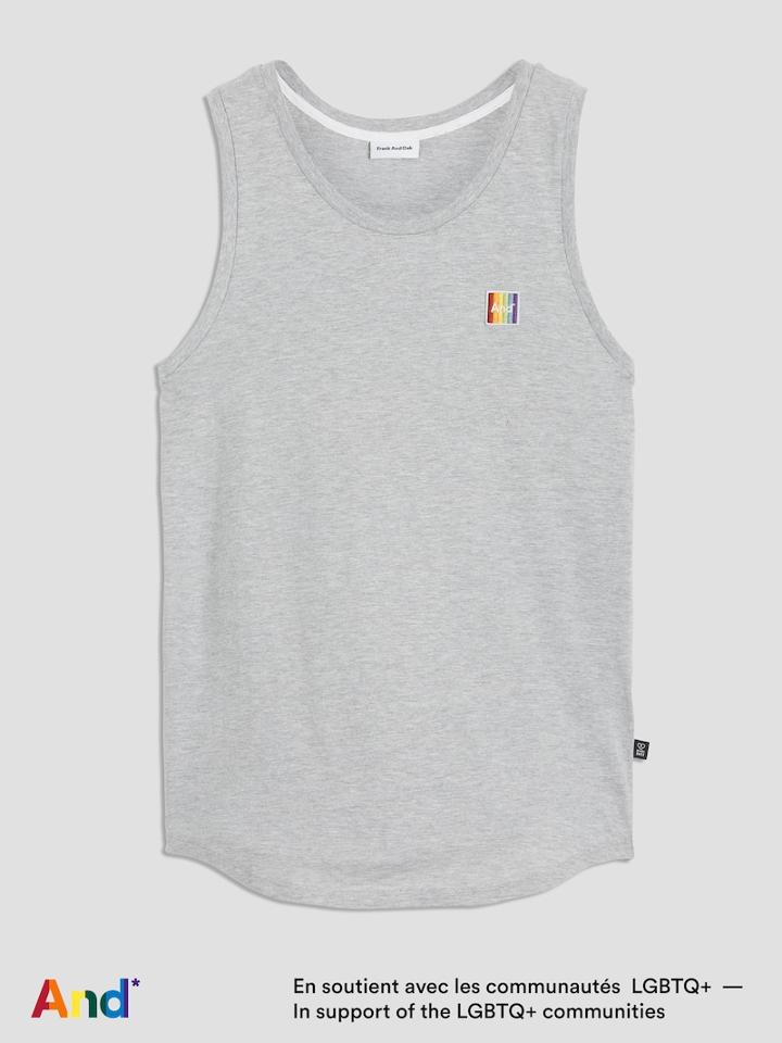 Frank + Oak And Pride Tank In Grey Mix