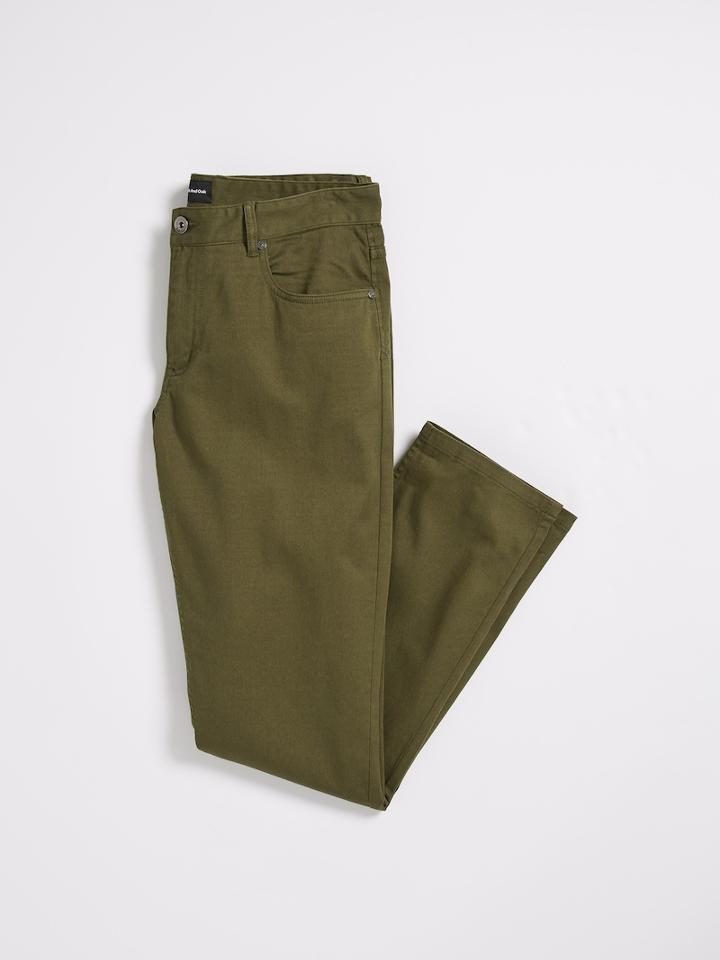 Frank + Oak The Lincoln 5-pocket Twill Pant In Dark Olive
