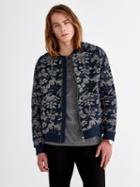 Frank + Oak Quilted-knit Cotton-blend Bomber Jacket In Dark Sapphire