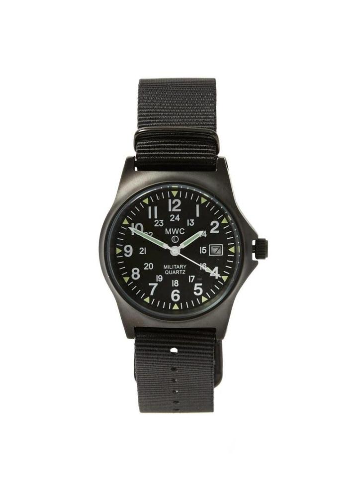 Frank + Oak Mwc G10 Lm 12/24 Cover Non Reflective Pvd Military Watch In Black