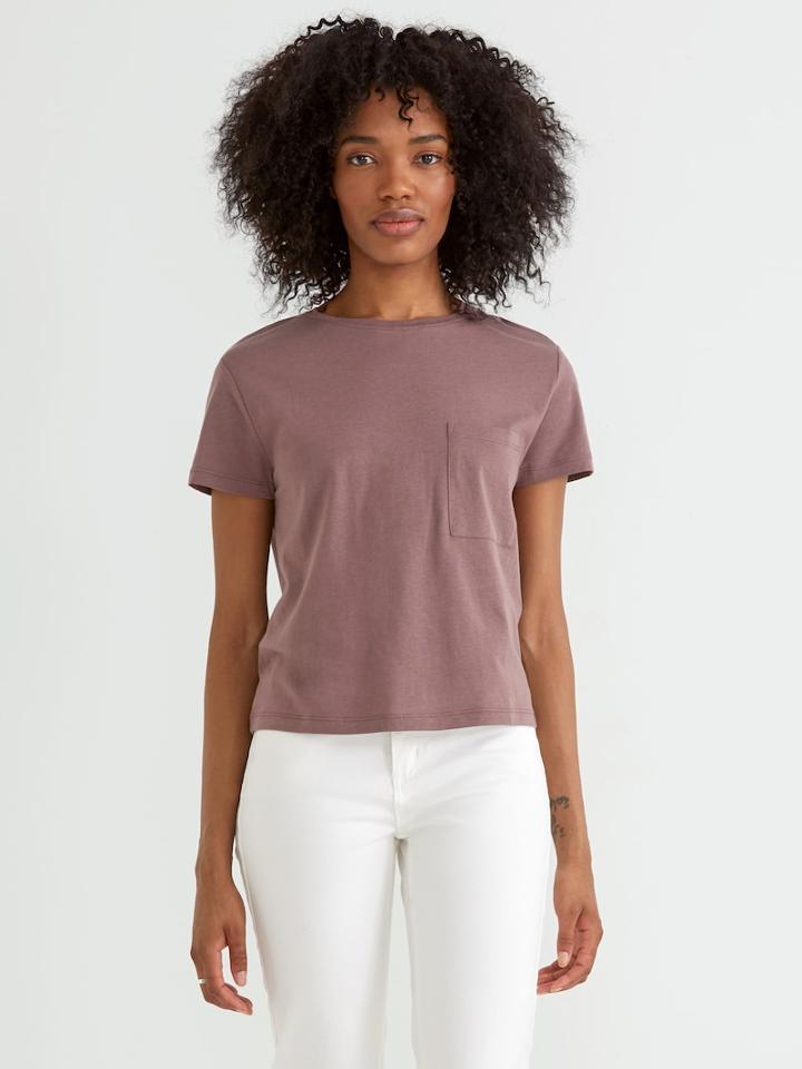 Frank + Oak Sustainable Crewneck In Light Dusty Plum