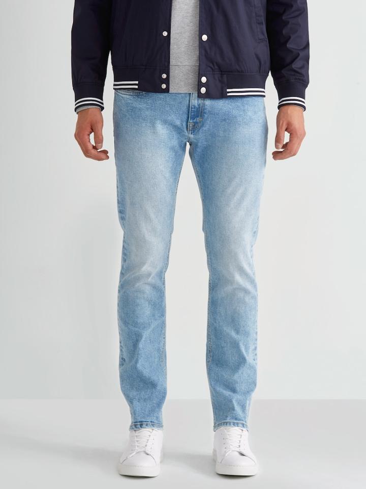 Frank + Oak The Dylan Slim-stretch Denim In Bleached Light Indigo