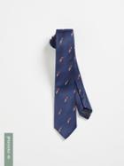 Frank + Oak Recycled Polyester Parrot Tie - Navy
