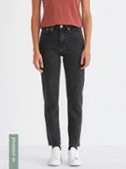 Frank + Oak The Stevie High-waisted Tapered Jean In Washed Black