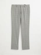 Frank + Oak The Laurier Glen Plaid Polyester Dress Pant In Grey
