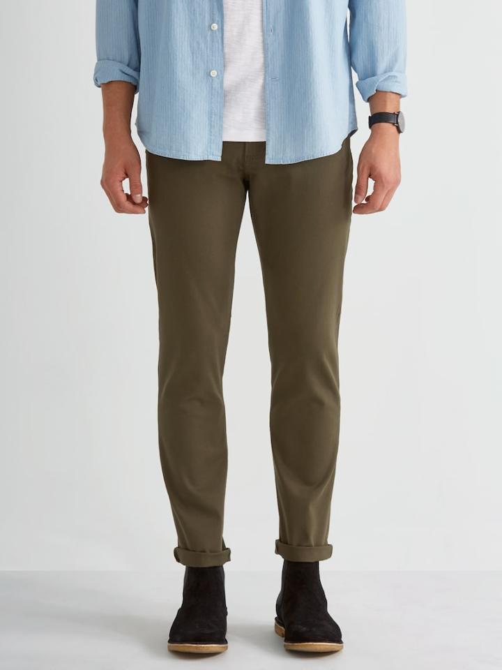 Frank + Oak The Lincoln 5-pocket Twill Pant In Olive Night