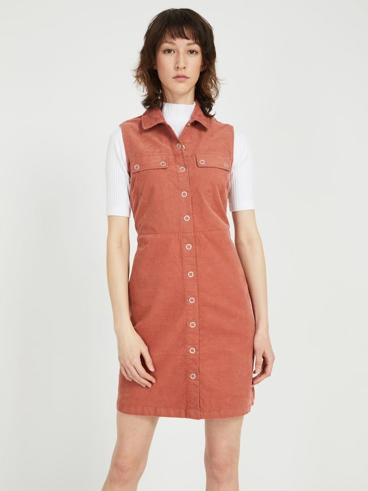 Frank + Oak Organic Corduroy Sleeveless Dress - Brown