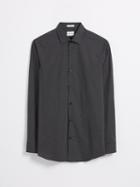 Frank + Oak The Laurier Extra-slim Mini Dots Poplin Shirt In Black
