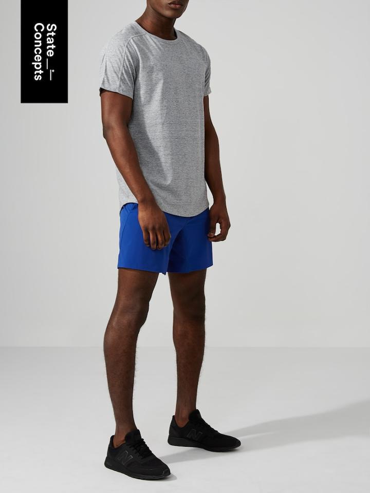 Frank + Oak State Concepts Motionflex 7 Run Short In Cobalt Blue