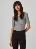 Frank + Oak Ribbed 3/4 Sleeve Crewneck Tee In Salt And Pepper