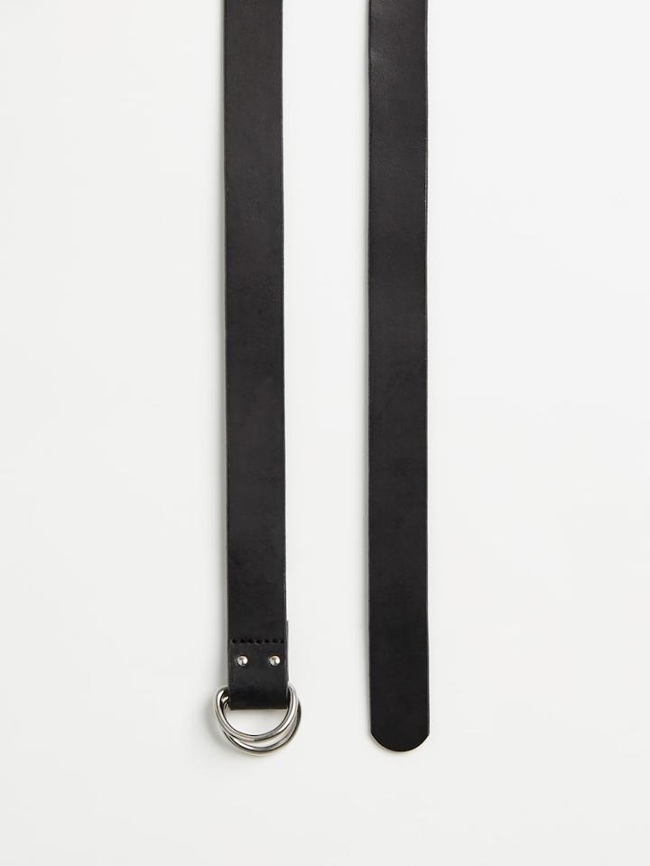 Frank + Oak Leather Ring Belt In Black