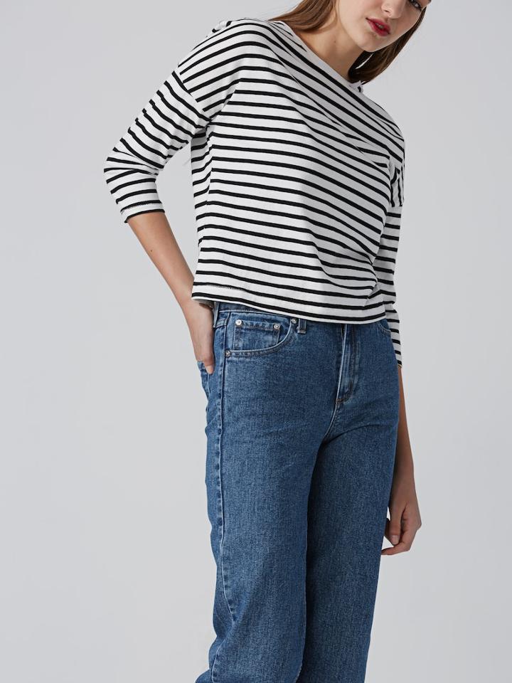 Frank + Oak Boatneck Boxy Tee In Bright White