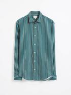 Frank + Oak Super Soft Button-up Shirt - Striped Blue/green