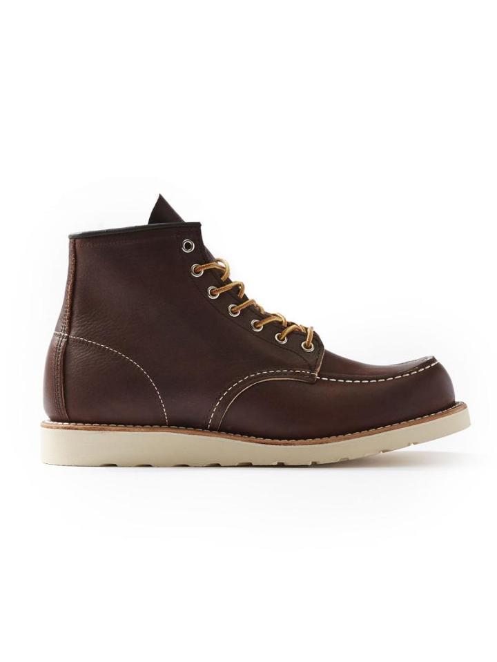 Frank + Oak Red Wing Moc Toe Leather Boot In Dark Brown