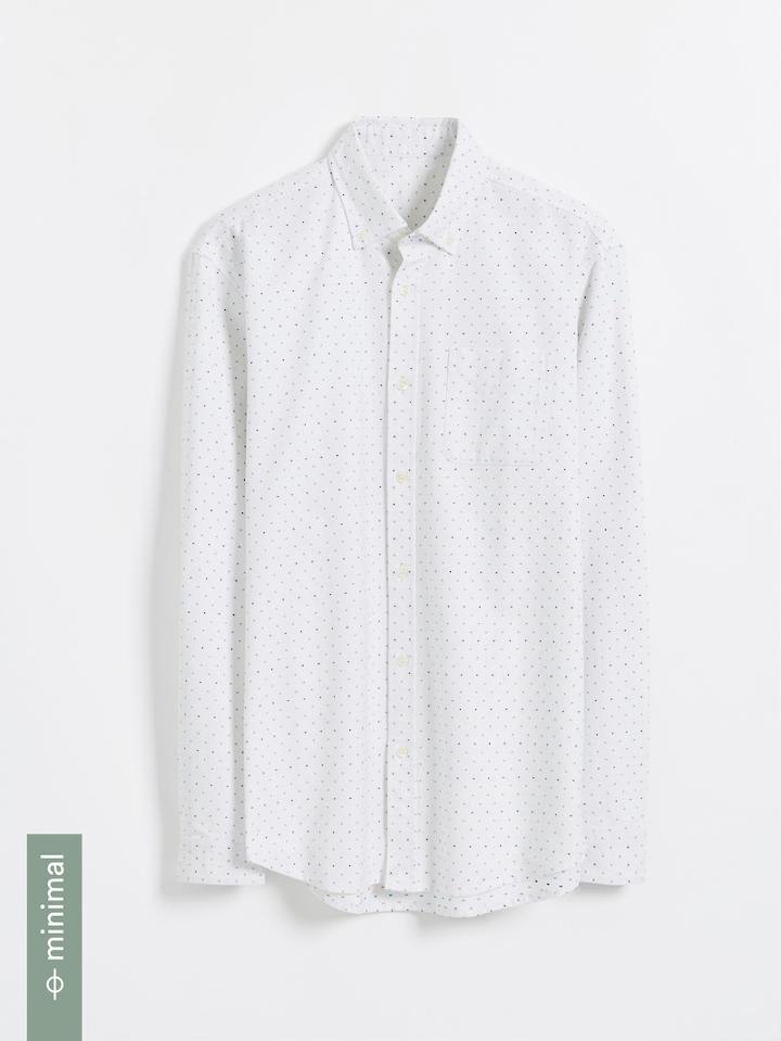 Frank + Oak The Jasper Oxford Shirt - Dotted White