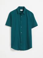 Frank + Oak Super Soft Short-sleeved Shirt - Dark Blue/green