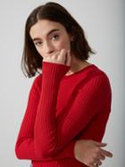 Frank + Oak Cotton-blend Scoopneck Sweater In Bright Red