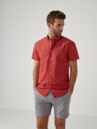 Frank + Oak Short-sleeve Summer-weight Cotton Shirt In Lava
