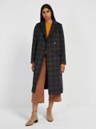 Frank + Oak Plaid Double-breasted Coat - Grey