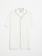 Frank + Oak Atelier Collection: Short-sleeved Viscose Shirt In White