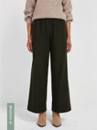 Frank + Oak Recycled Wool Wide Leg Pant - Dark Green