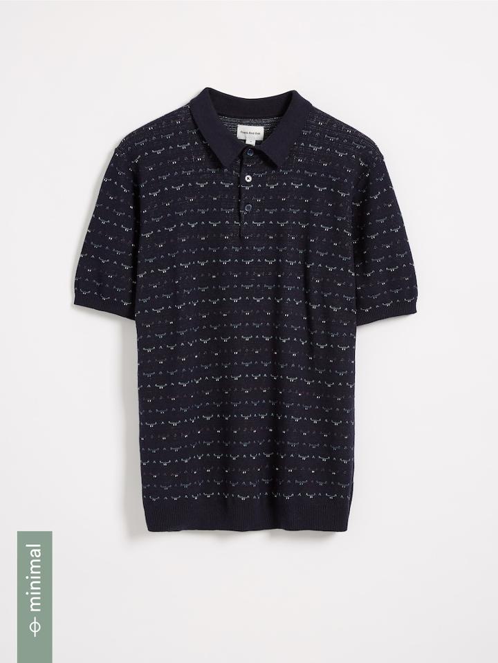 Frank + Oak Organic Recycled Cotton Blend Polo - Navy