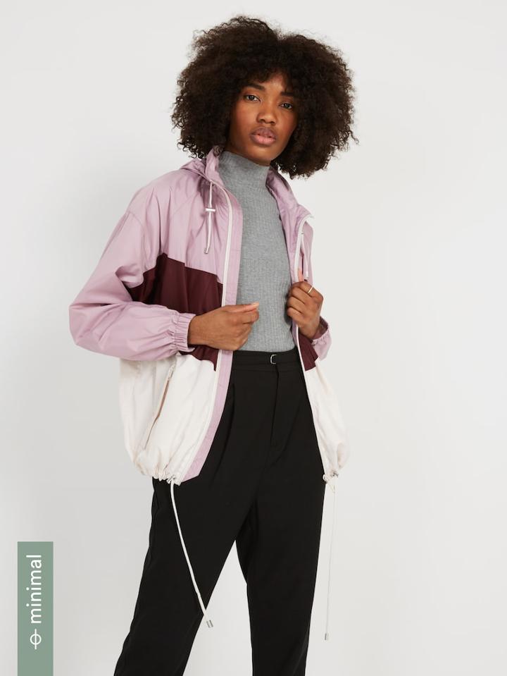 Frank + Oak Recycled Poly Packable Windbreaker - Colour-blocked Lilac