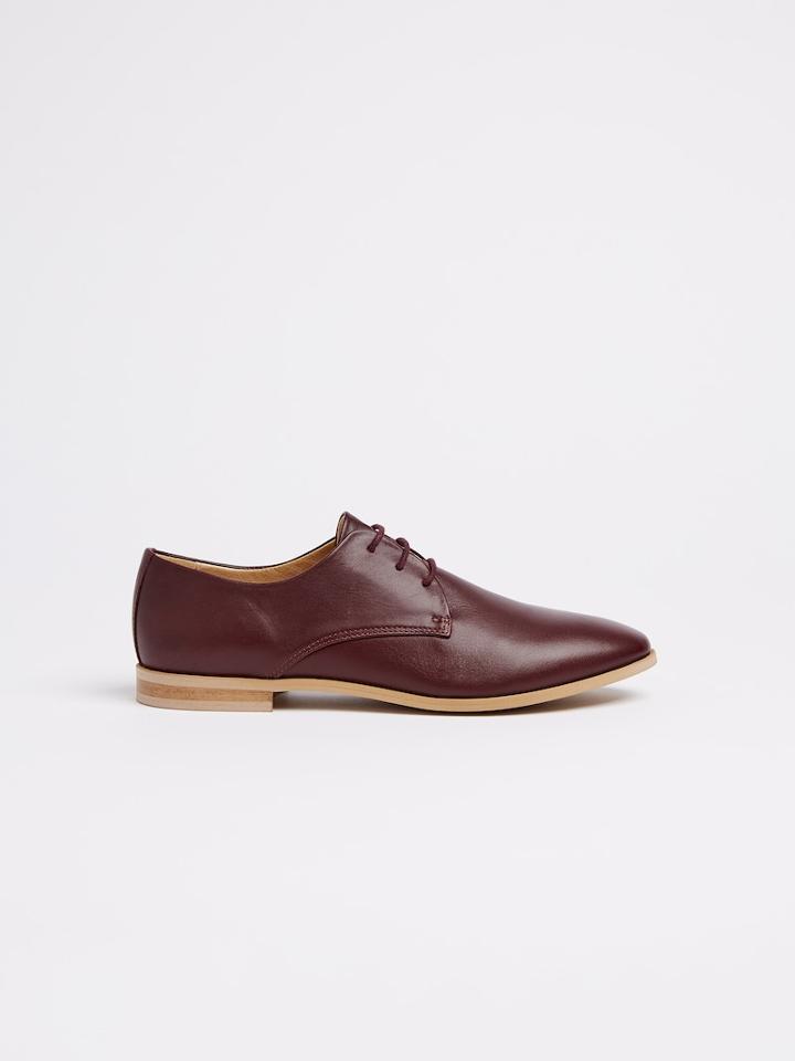 Frank + Oak The Market Leather Oxford Shoe In Burgundy