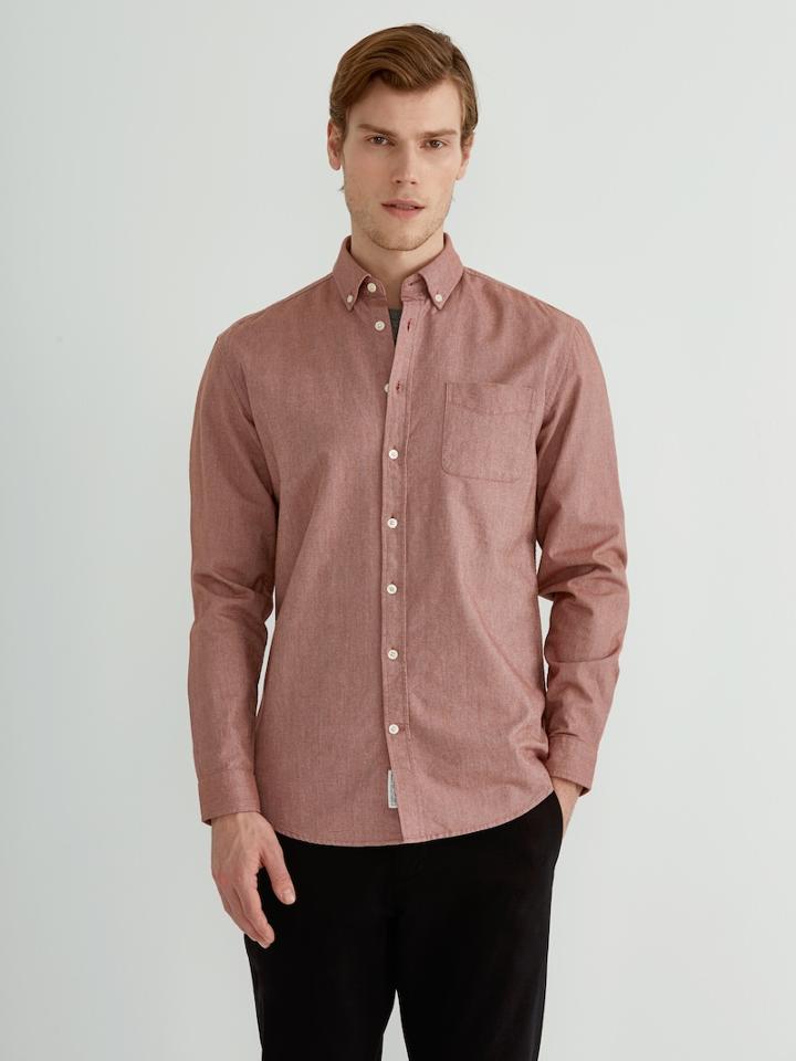 Frank + Oak The Jasper Oxford Shirt In Rustic Brown