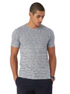 Frank + Oak Multi Stripe Crewneck T-shirt In Navy