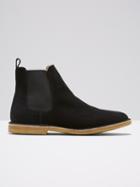 Frank + Oak The George Chelsea Boot In Black Suede